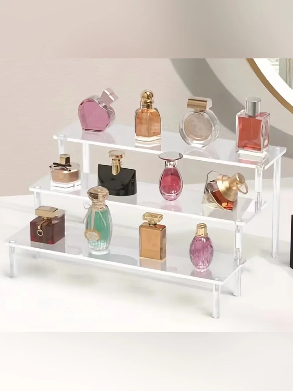 Clear Acrylic 3-Tier Shelf Organizer - Home Storage & Organization